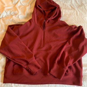 Redish cropped jacket size large not sure where from